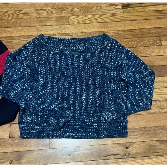 GAP Women's Sweaters - Navy and Pink Striped, Navy Speckled - Picture 2 of 9